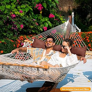 ストライプ コットン ハンモック アンバー Amazon.com : Lazy Daze Hammocks 12FT Double Rope Hammocks, 2